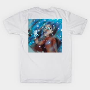 Moonlight Spooked Skeleton Girl in Lights T-Shirt